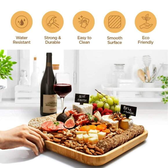 NEW Dynamic Gear Charcuterie Board Set, Bamboo Cheese Board w/ Serving Utensils - Picture 2 of 7